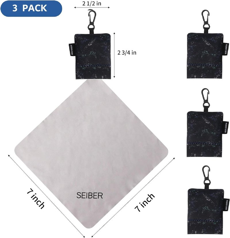 SEIBER Eyeglass Cleaning Microfiber Cloth,7 x 7 inch Glasses Cloth for Sunglasses,Laptops, Cameras,Screen- with Neoprene Pouch,Self-Closing Bottom(3PCS,Camo Dark) - Image 3